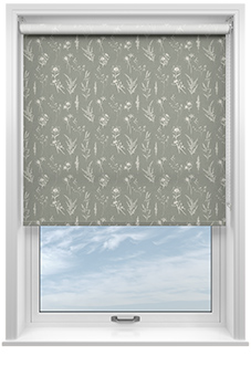 Botanical Sketchbook, Mouse Grey - Twist&Fit Roller Blind